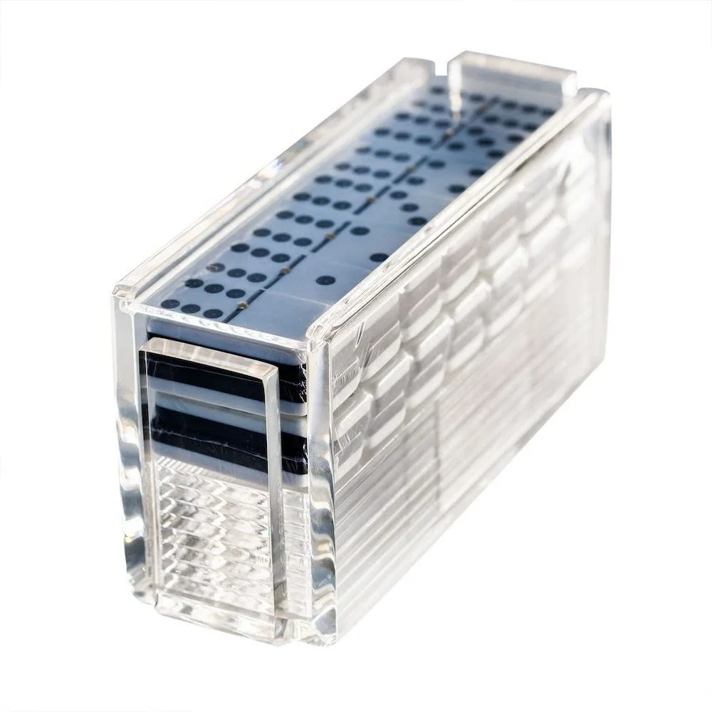 Acrylic Luxury Muggins (All Fives) European Dominoes Jogo De Domino Acrilico ProTournament Size Domino Whist Game