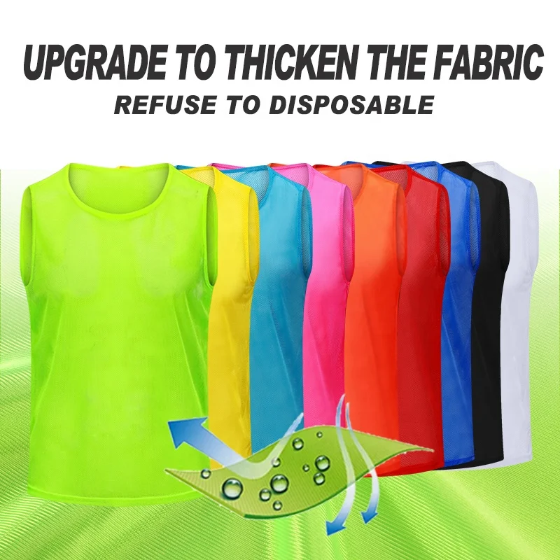 
Factory direct sale soccer jersey Custom soccer training vest cheap football vest team vest mesh soccer training bibs 