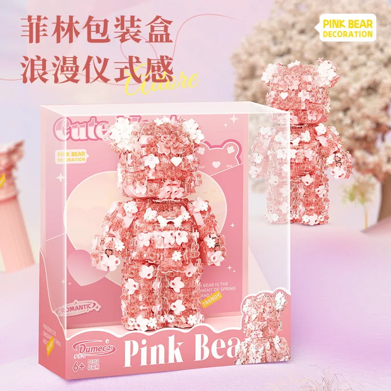 Foreign trade New Arrivals Block Toys Flowers Bearbrick 3D models Figure Assembly Stacking Toys For Girls Valentines Day Gift