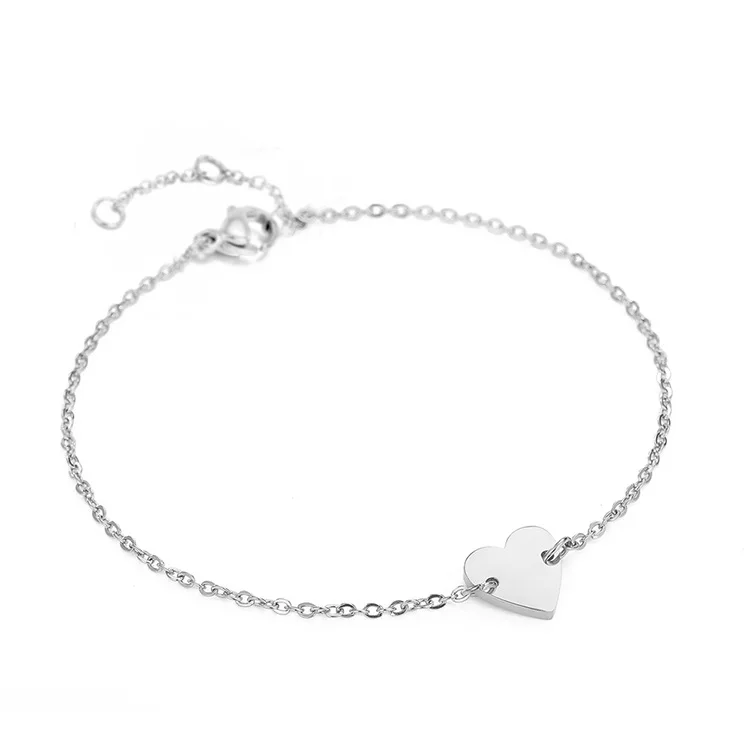 Trendy Women Heart Bracelets Charms Bracelets Brazaletes de acero inoxidable