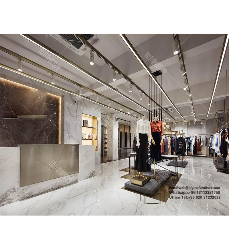 High quality Store Clothing Rack Wooden Clothes Hanging Stand Shop Equipment For Garment Store