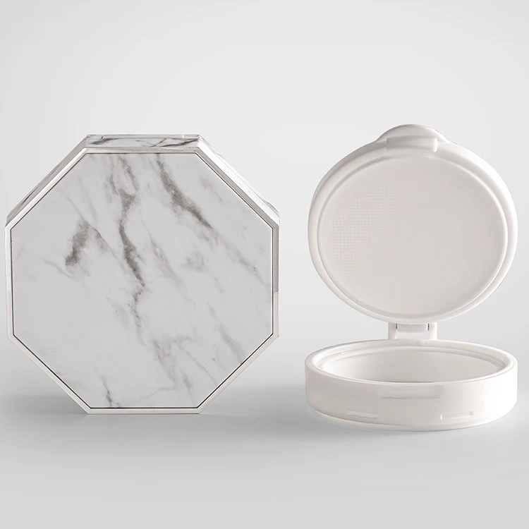 Octagon Marble Makeup Case Tray Compact Case Wholesale Plastic BB Cushion Air Foundation Case