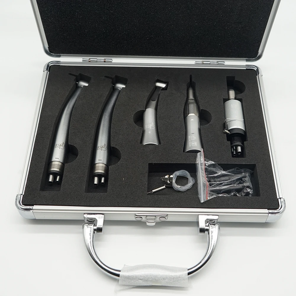 AliGan Dental Equipment Handpiece kit set with 1 set low speed external handpiece and 2pcs high speed air turbine handpiece