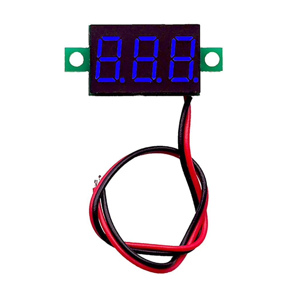 0.36 Inc 2 Wire 0.36' DC 4.5-30v 3 Display Voltmeter Mini LED Digital Voltage Meter Instrument Red/Blue/Green digital voltmeter