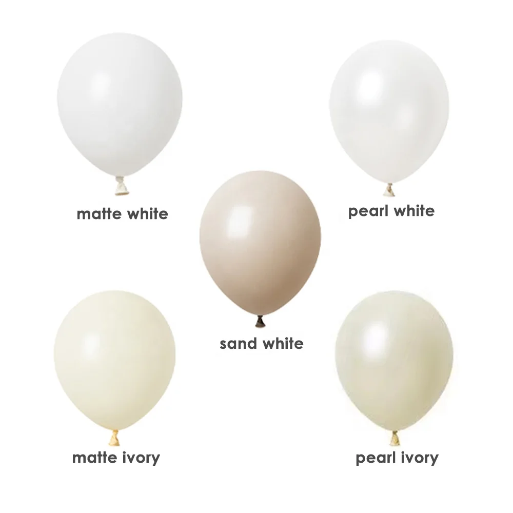 Happy Birthday Wedding Party Round Helium 5 10 inches 12 inch Large Big 18 36 in Ballon Latex Rubber Matte Pearl White Balloons