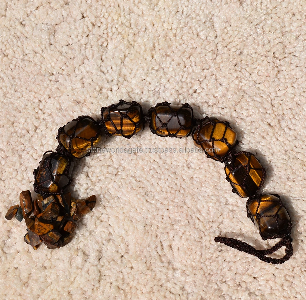 
Tiger Eye Car Hanging Ornament Natural Reiki Healing Gemstone Tassel Hanging Pendant For Door, Window, Wall 