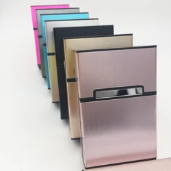 2019 Newest Metal  Aluminum Black Rose Gold Blue Silver Pink Man Cigarette Case With Customized Logo Hold Pack 20Pcs