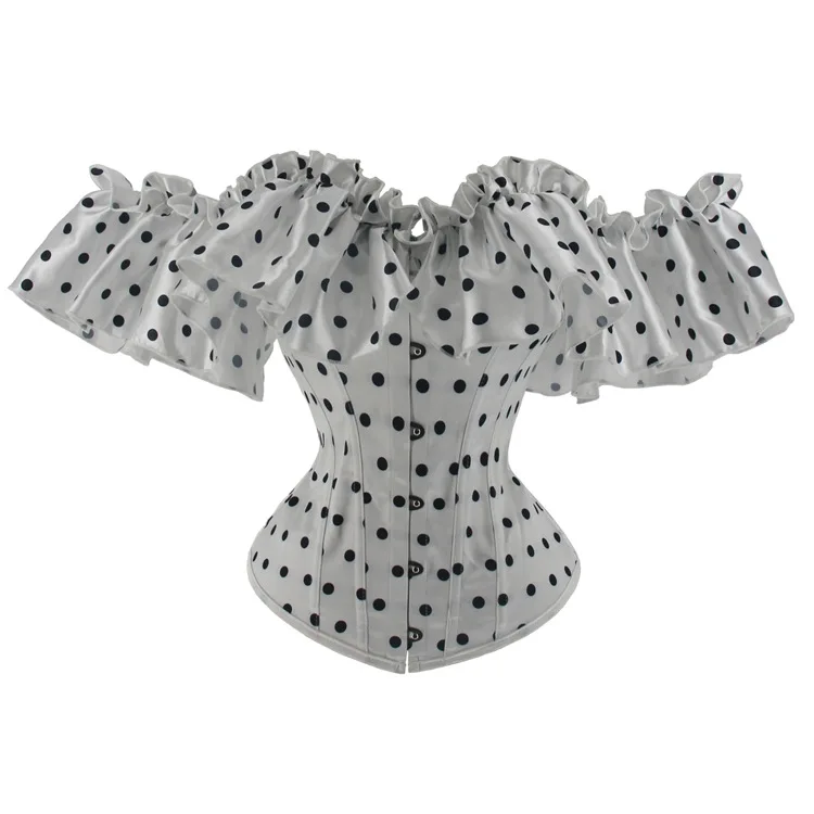 New jacquard ribbon silk ruffled sleeve strapless corset body shaperwear sexy lace Classic Jacquard Shaper Tops