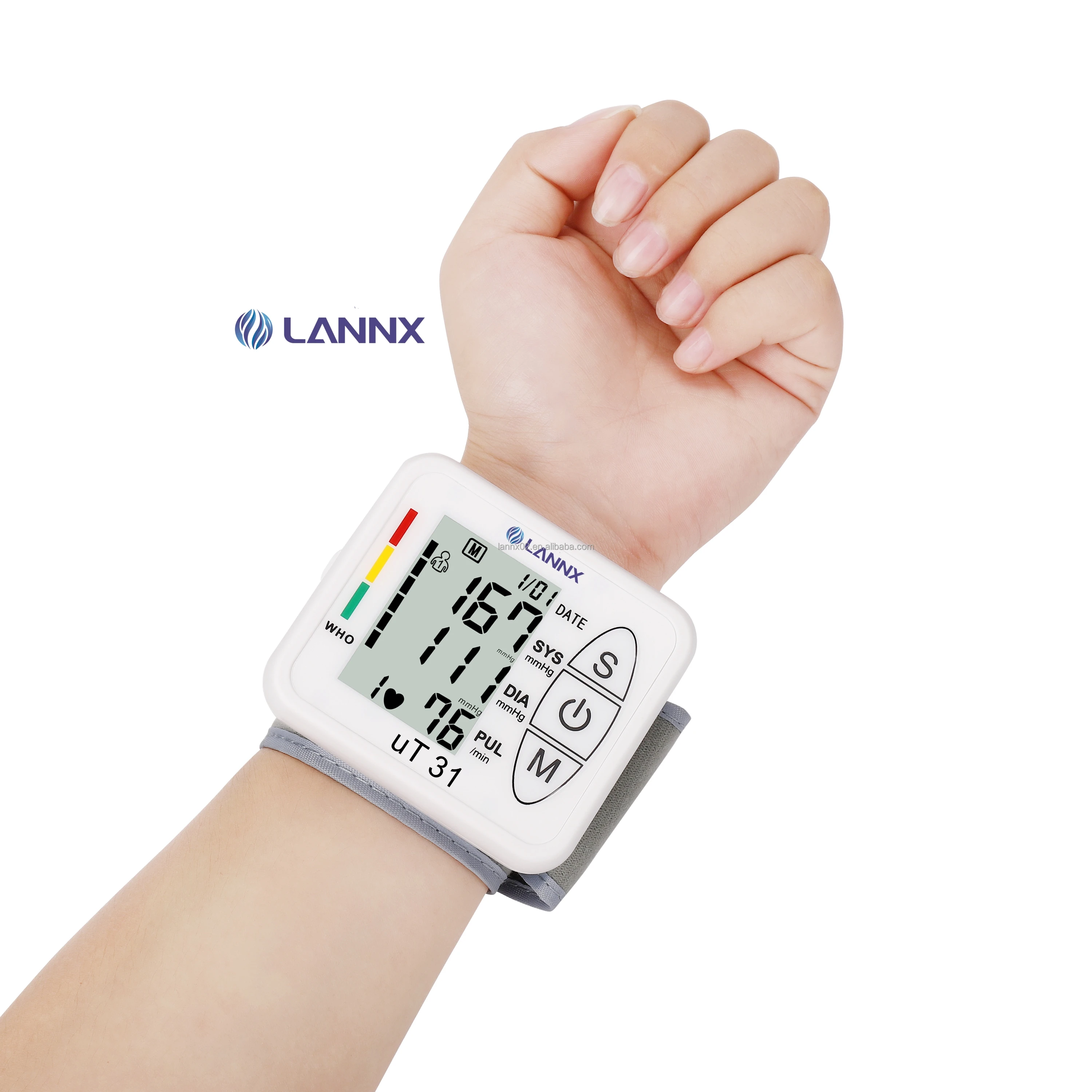 LANNX uT 31 Digital Wrist Electronic Bp Machine Blood Pressure Monitor LCD Display Smart Sphygmomanometer Portable tensiometer