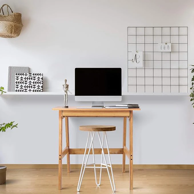 Laptop Writing Desk Bamboo Home Office Table 2 Drawers Modern Furniture Simple Study Makeup Workstation Computer Gaming Table