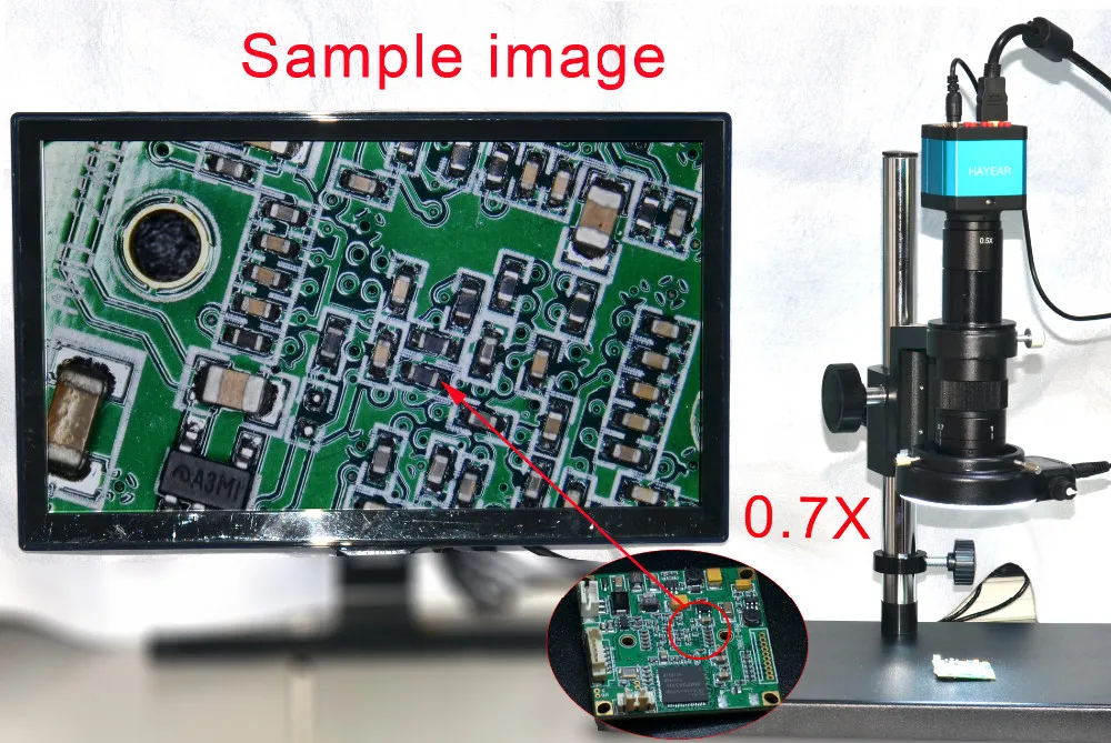 Big Heavy Duty Metal Boom Industrial Microscope Camera Table Stand 50mm Gear Ring Holder 180X Zoom C-mount Lens