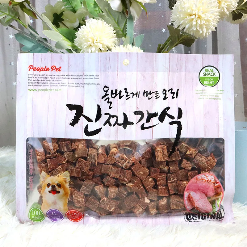 Top selling pet treats LOW MOQ Air dried chicken slices 300g/bag OEM Packing