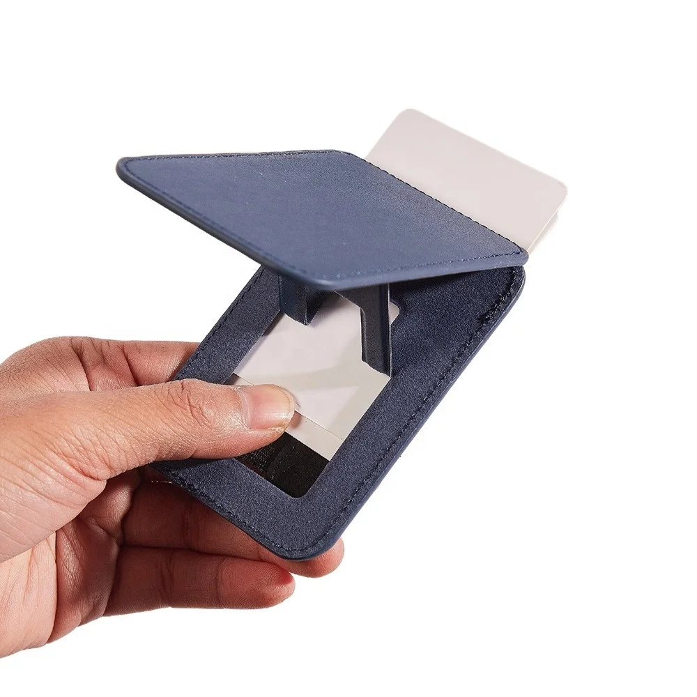 Strong Magnetic Back Sticker Card Case For iPhone15 Mobile Phone Elastic Cloth Leather Card Case