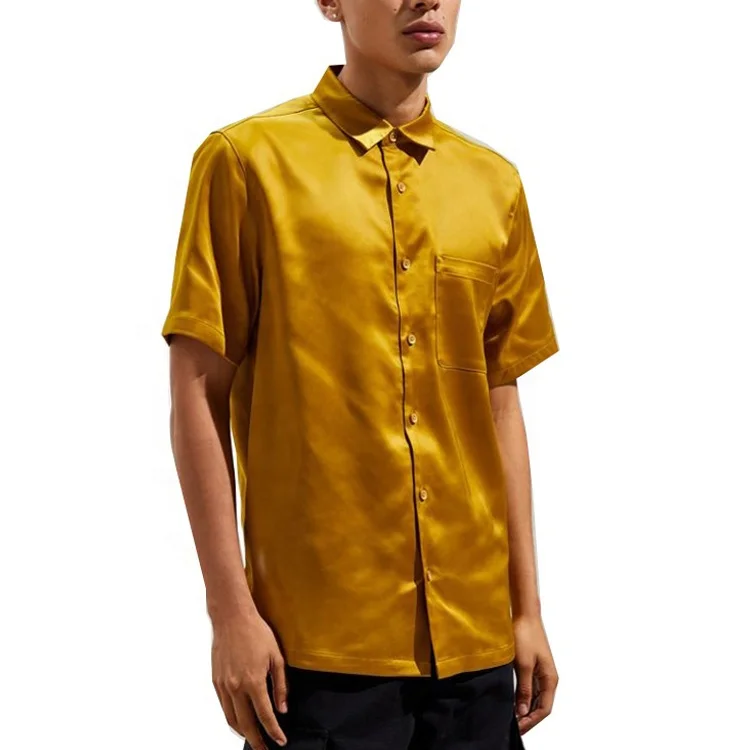 Casual Style Bamboo Fiber Button Down Short Sleeve Mens Polo T-Shirt
