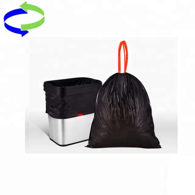 Thickened Trash Bin Liner Plastic Black Garbage Bags With On Roll