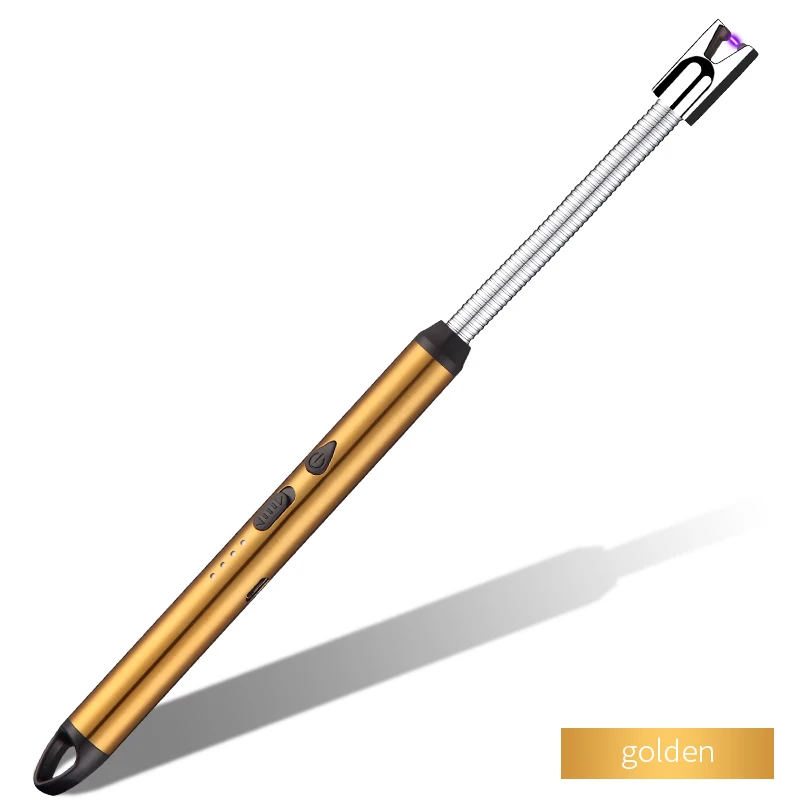 Ветрозащитная зажигалка с длинным вырезом и зарядкой от USB для свечей кемпинга приготовления пищи барбекю