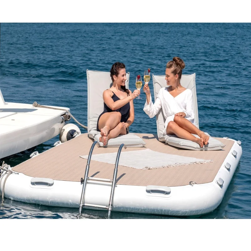 Надувная плавающая рыболовная док-платформа на заказ, коврик для водяного островка