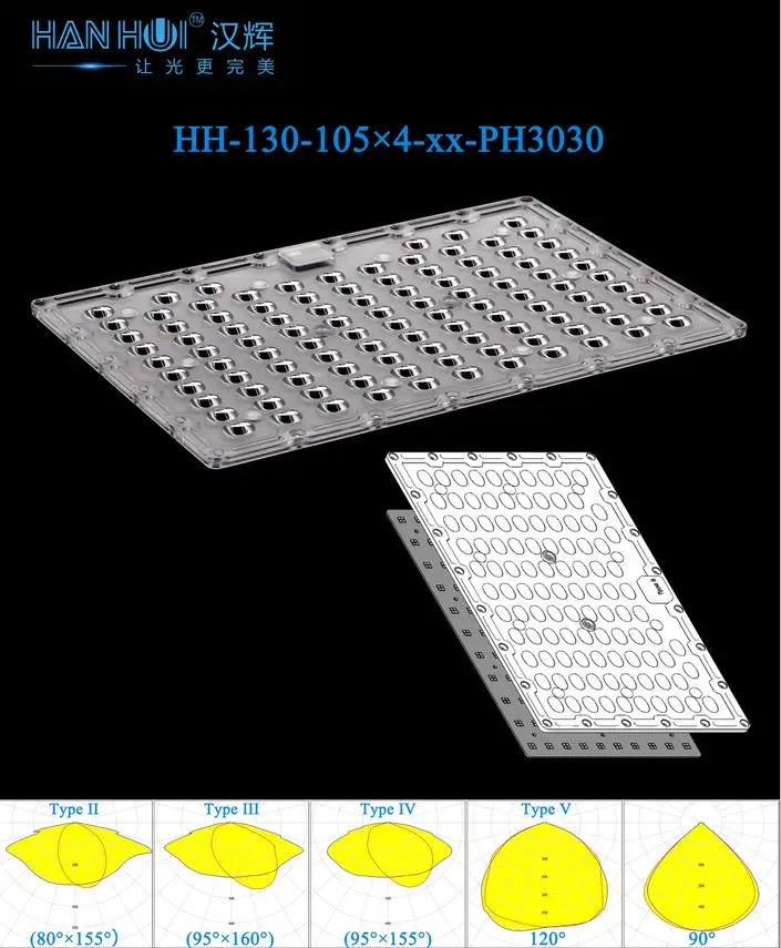 IP65 светлый объектив размер 352.5Xx230.5mm светодиодная оптическая линза типа II-M Уличного