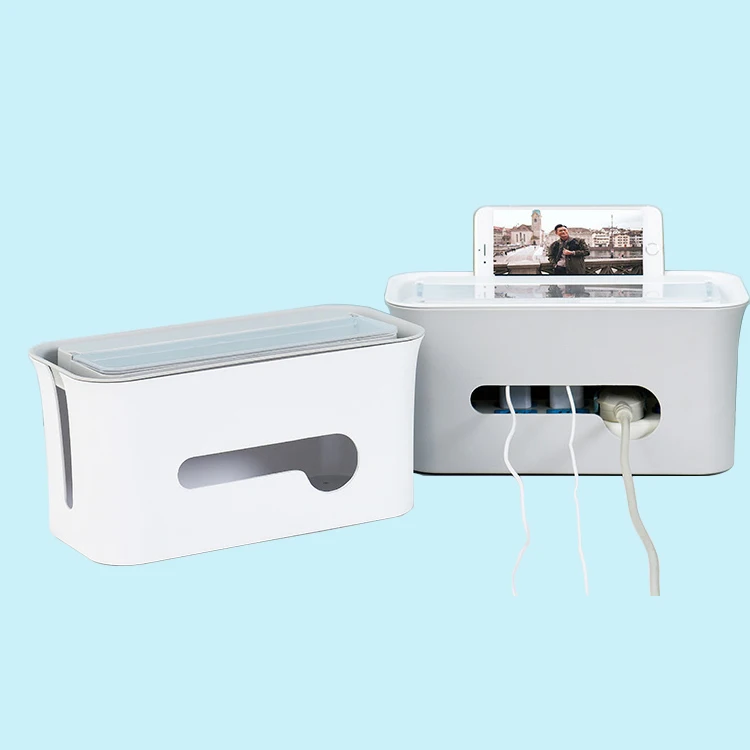 
BUBM Desktop Desk Top Caddy Plastic ABS Cable Cord Wire Power Strip Stick Management Organizer Box 