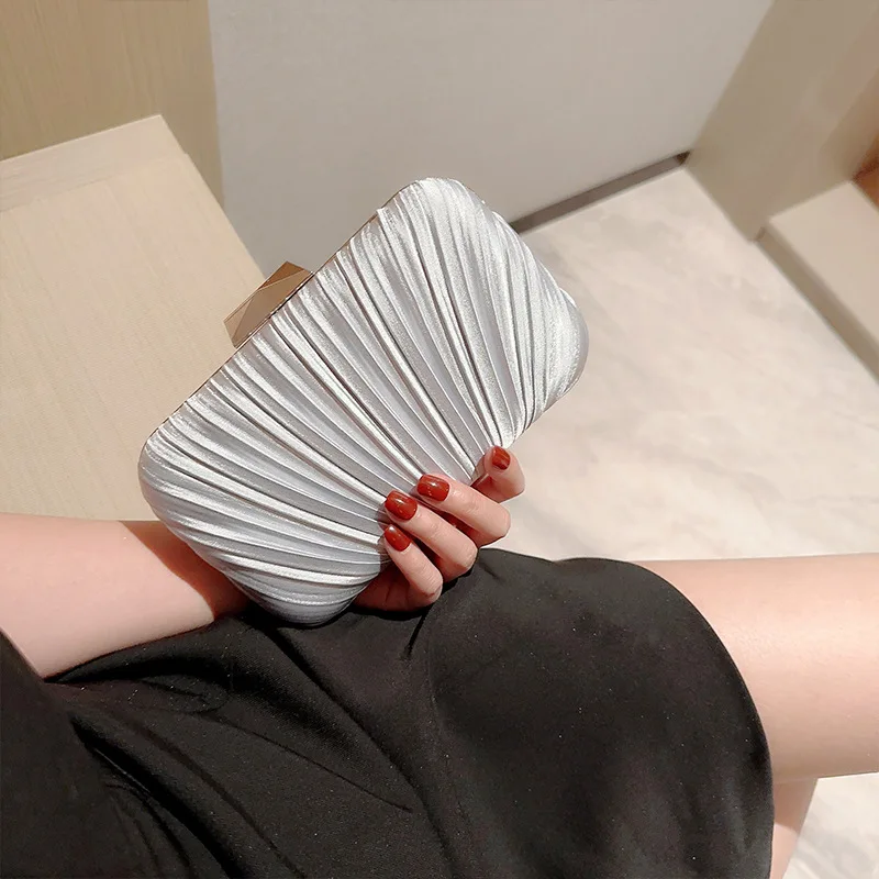 Manufacturer ladies party wrinkle clutch bag women fabric purses dress clutch bag champagne dinner evening clutch bags wholesale