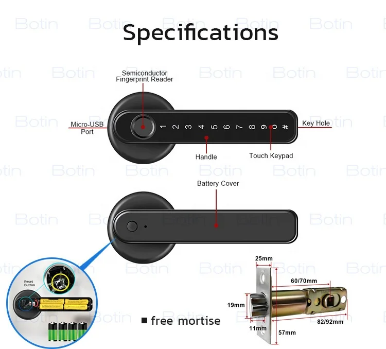 Kadonio Deadbolt Keyless Door Lock Safety Fingerprint Main Door Smart Door Lock Smart Life