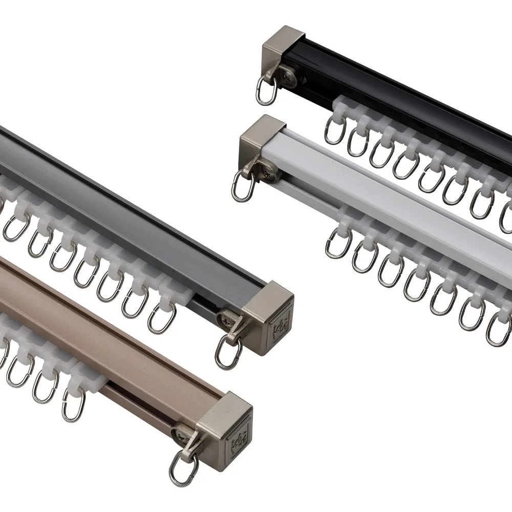 ceiling mounted heavy duty fold aluminum curtain rails system for sliding windows in