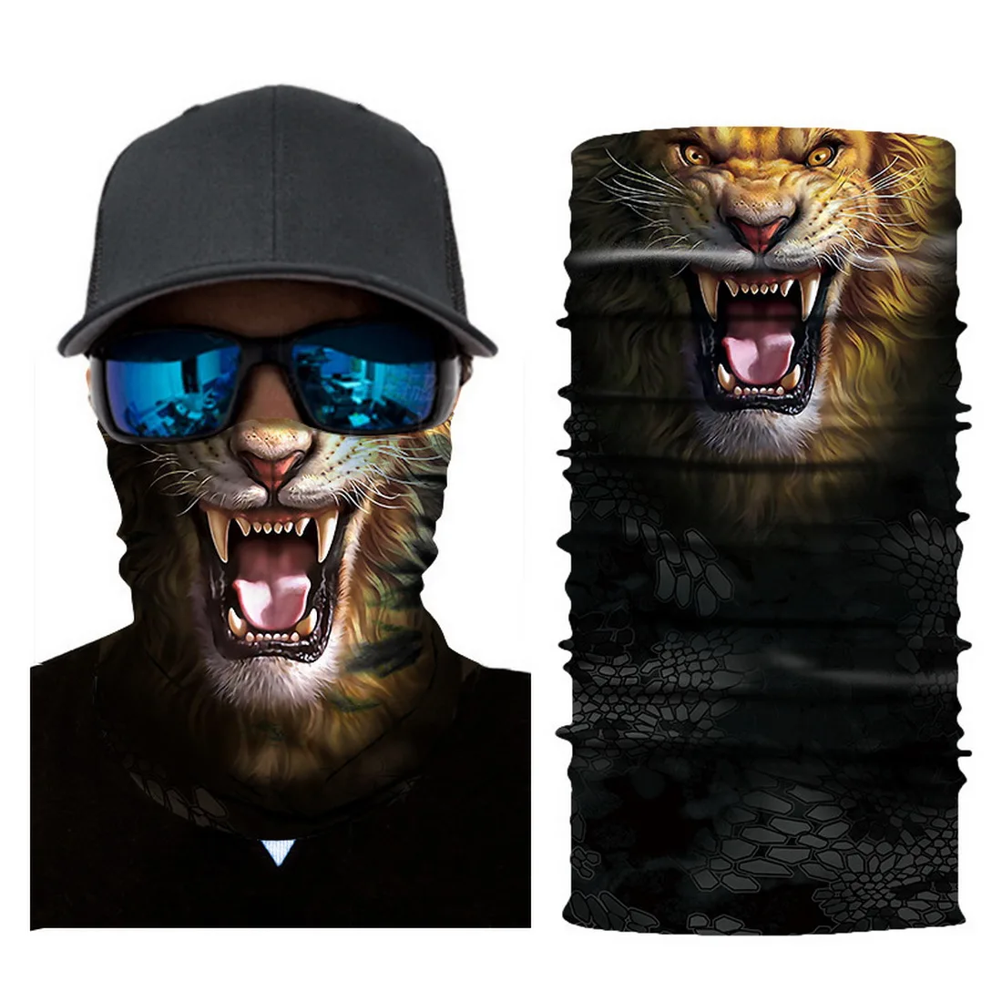 
3D Animal Neck Gaiter Warmer Windproof Face cover Scarf for Ski Halloween Costume 