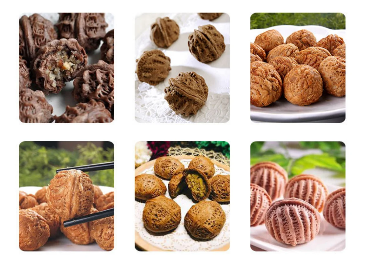 Electric Walnut Waffle Multi Snack Machines Double Head Walnut Cookie Maker And Walnut Shaped Cake Manju Waffle Maker Machine