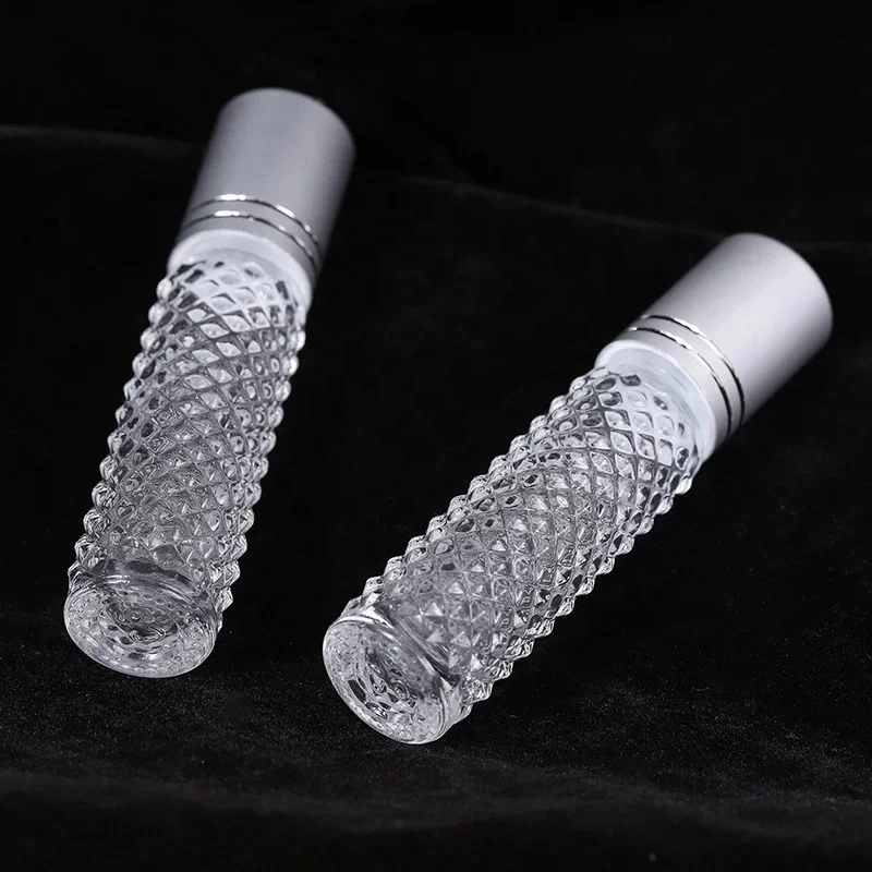 Diamond Shape 10ml Glass Roller Bottles For Essential Oils With Plastic Roller Ball Empty Refillable Clear Bottle