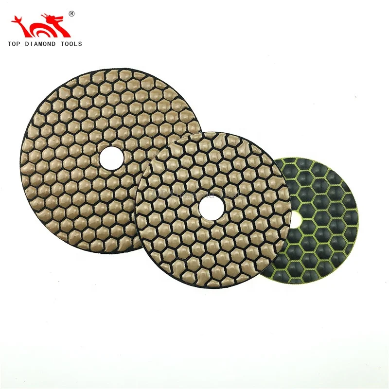 7 Step Dry Flexible Diamond Polishing Pad For Granite Marble Quartz Concrete Polishing