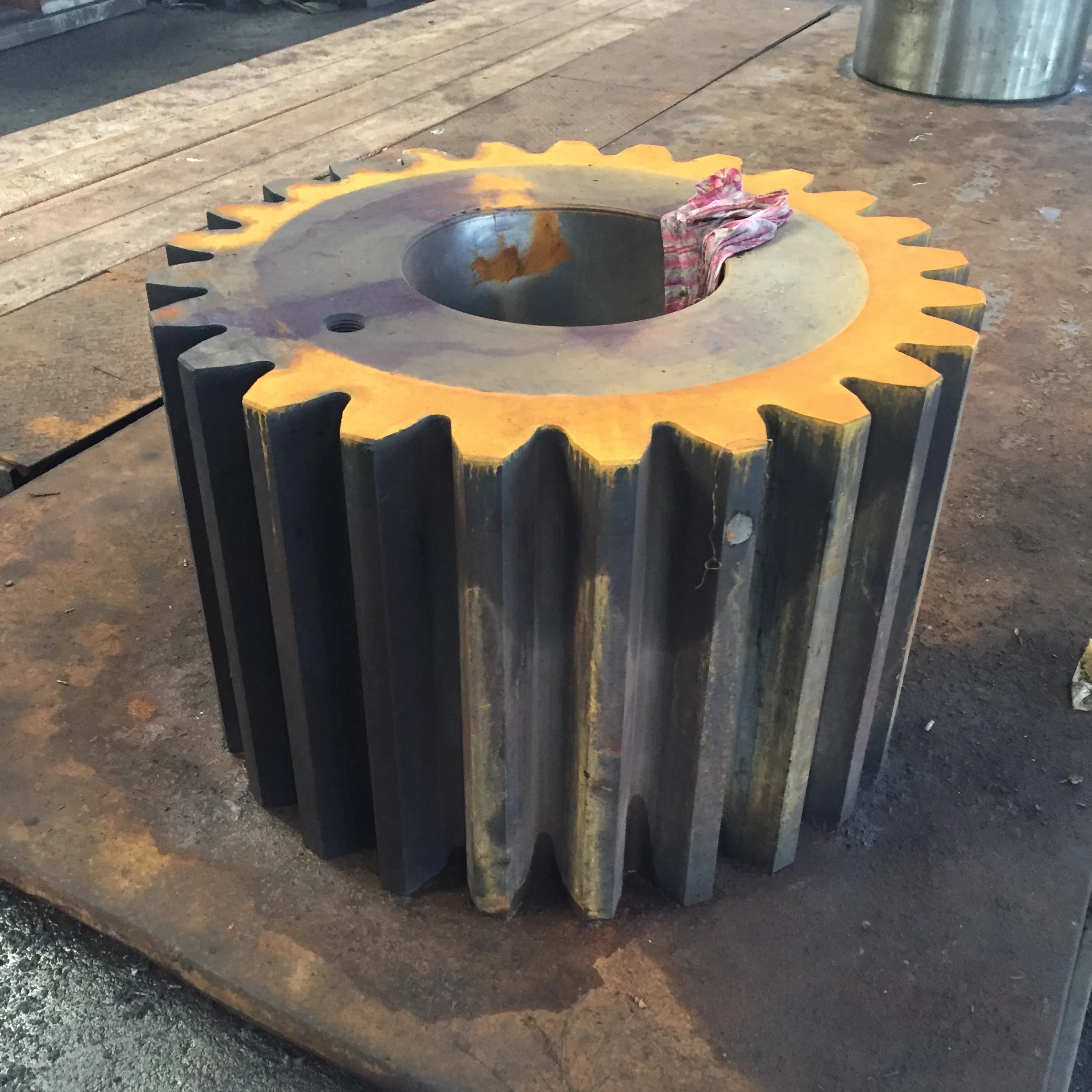 Customized Double Helical Cnc Lathe Machining Ball Mill Steel Forged Ring Bevel Gear Large Forging