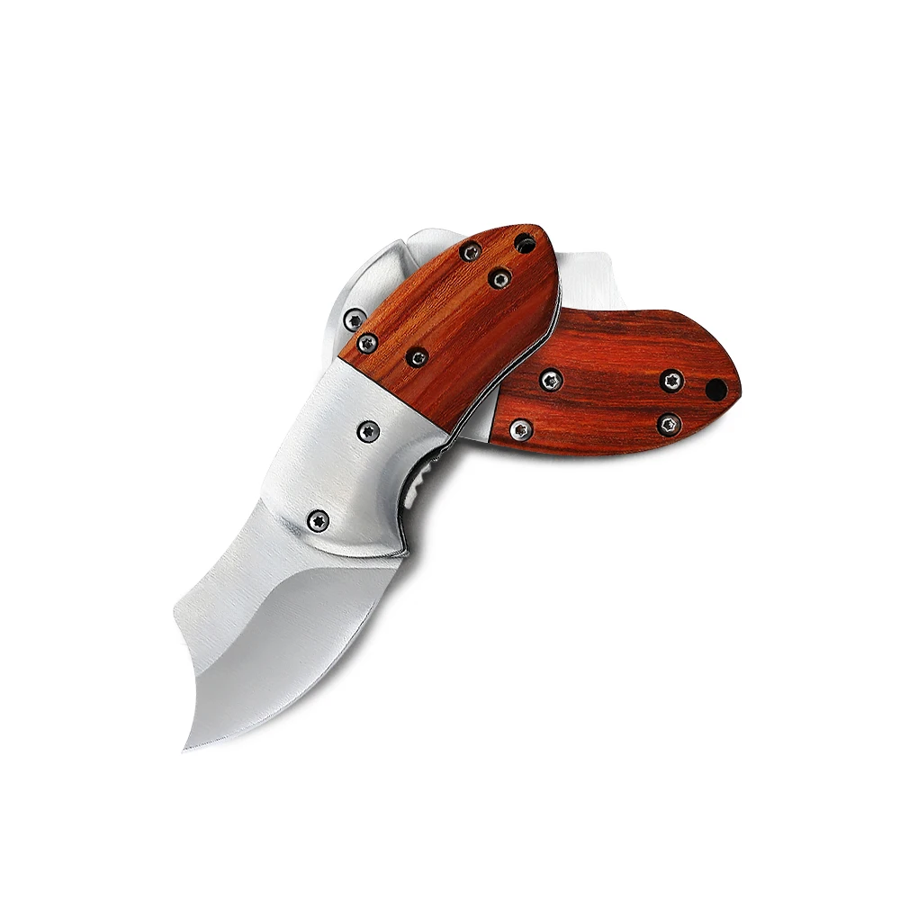 EDC Cute Outdoor Bearing System Pocket Tools Non-Slip Wooden Handle Small Folding Gift Knives