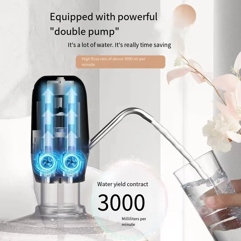 USB Electric Water Bottle Pump Home Automatic Barrelled Water Dispenser Mini Water Dispenser With Double Pumps