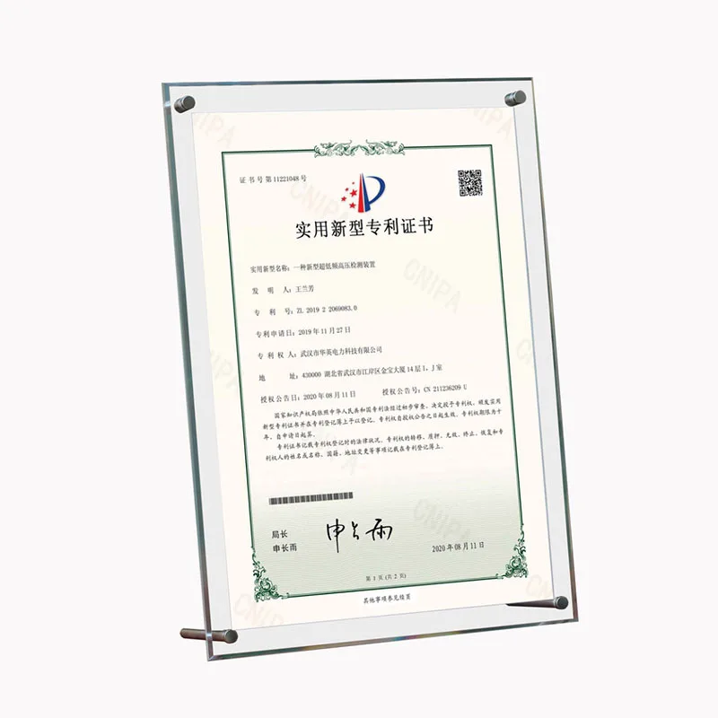 A4 Acrylic Wood Certificate Holder for Display Boards Elegant Sign Holder