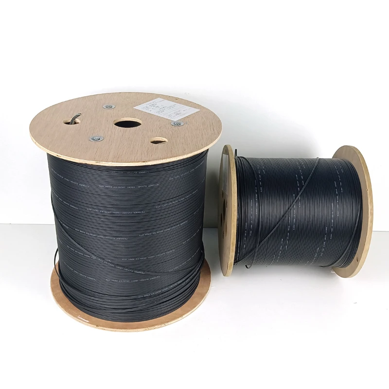 1km/drum 2km/drum GJYXCH-2 G657A GJYXFCH FTTH drop cable 2 core  with 3 steels