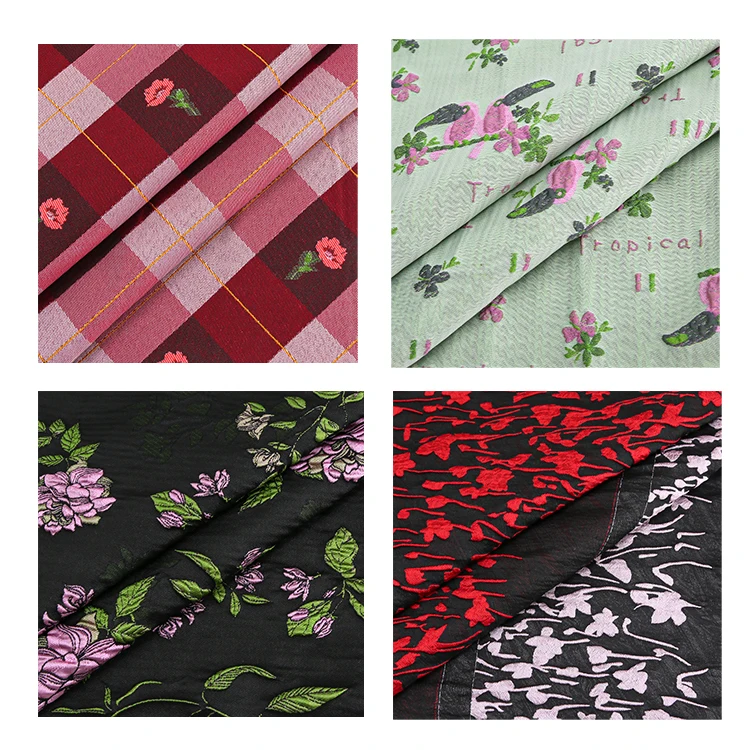 Wholesale ethnic jacquard fabric polyester fabric Customized Brocade woven polyester fabric for dress