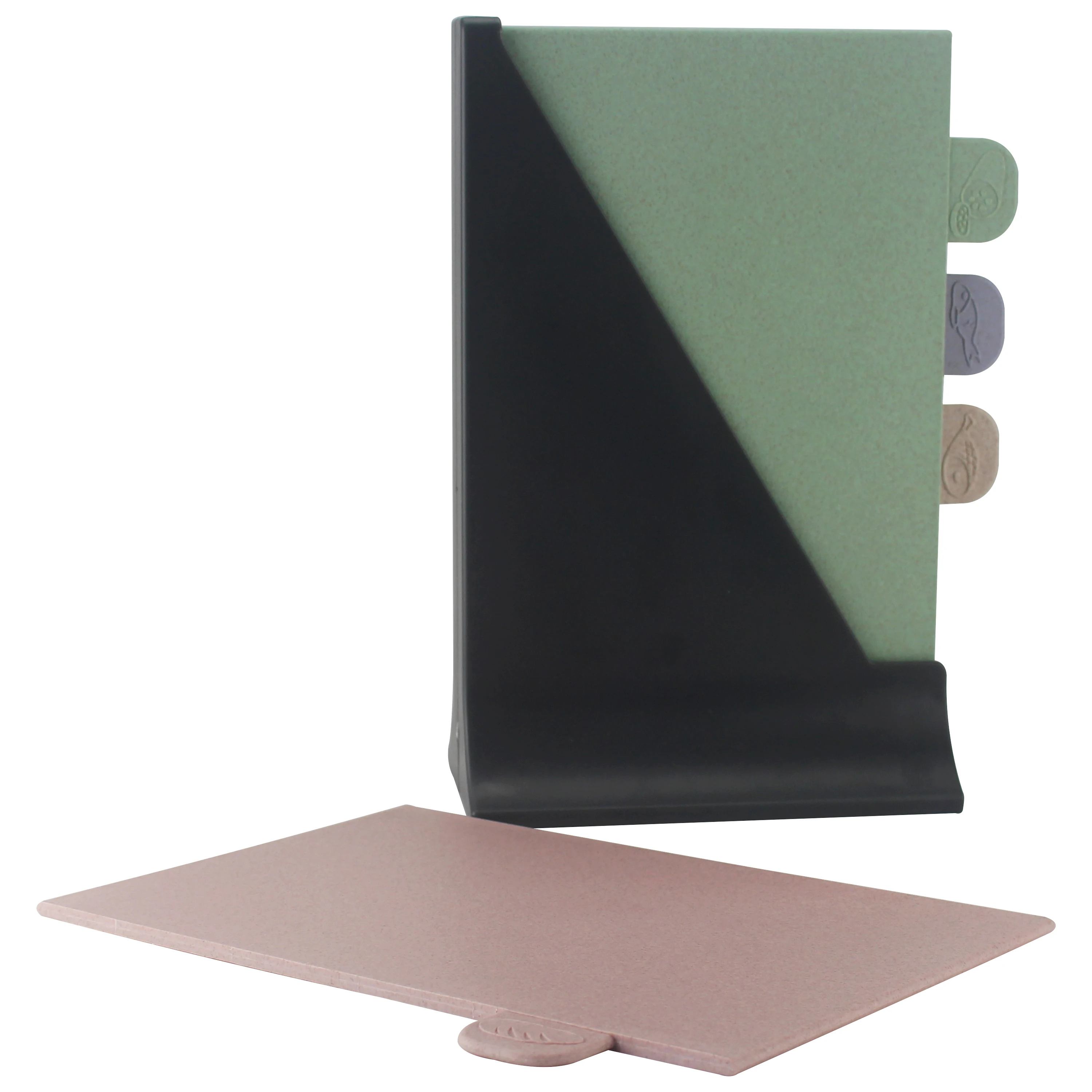 New Style 4 Pcs Plastic Color Coded Indexed Cutting Chopping Board Set With Holder Non Slip