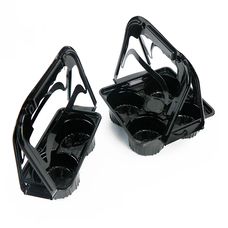 Custom Plastic Cup Drink Carrier With Handle 2 Drinks Coffee Cup Holder for Reuse Disposable Plastic Takeaway Coffee Cup Holder