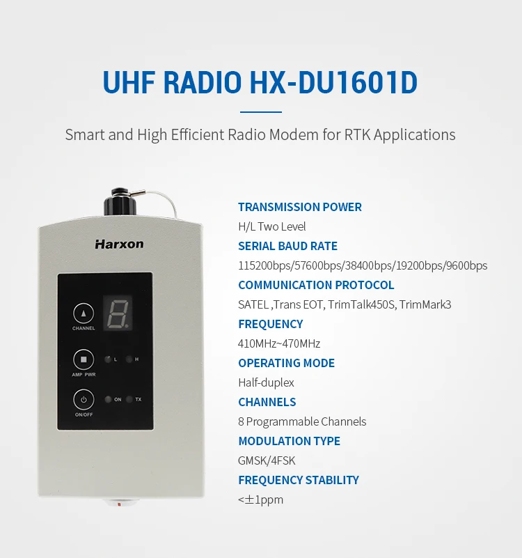 Harxon HX-DU1601D High Precision RTK GPS GNSS Surveying Equipment GPS RTK Dual Frequency Radio Modem for Transceiver