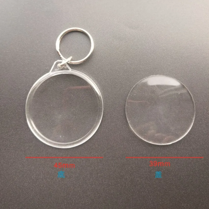 Crystal Clear Photo Insert Blank Round Acrylic Keychain Custom Acrylic Photo Keychain
