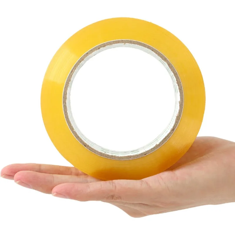 TANGO Office High Quality Transparent Box Packaging Tape 48mm 60Y 50 Micrometer Light Yellow High Adhesive Wide 54.8 Meters/Roll