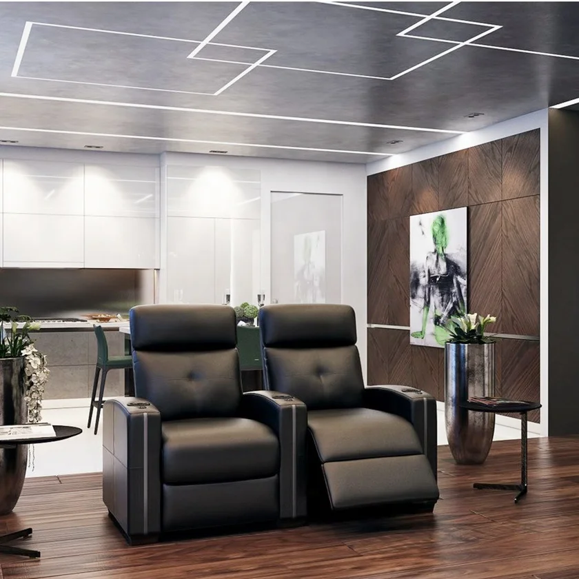 JKY Furniture ZOY Comfortable Power Reclining Cinema Movie Home Theater Recliner Sofa