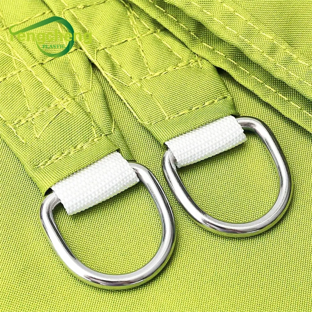 High quality 185gsm 3x4m rectangle uv protection green polyester water repellent sun shade sail with D-ring