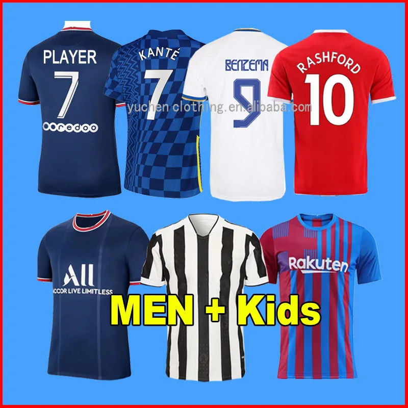 Wholesale 21/22 New Season Soccer Jersey Football Shirts Black Red Stripe Thailand Quality Soccer Jersey For Men