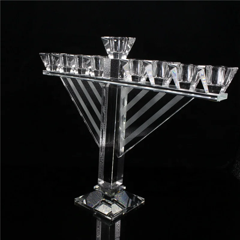 Уникальный хрустальный канделябр chanukah menorah 9 веток Менора канделябры центральные части стола стеклянная свеча палочка стеклянный