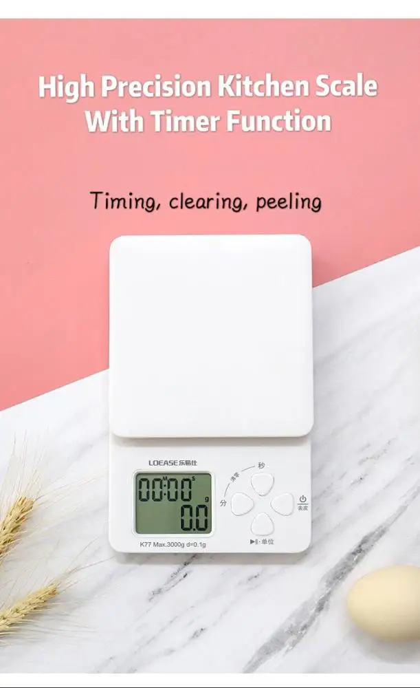 Digital Kitchen Scale with 5KG, Mini Multifunction Digital Scale with Measuring