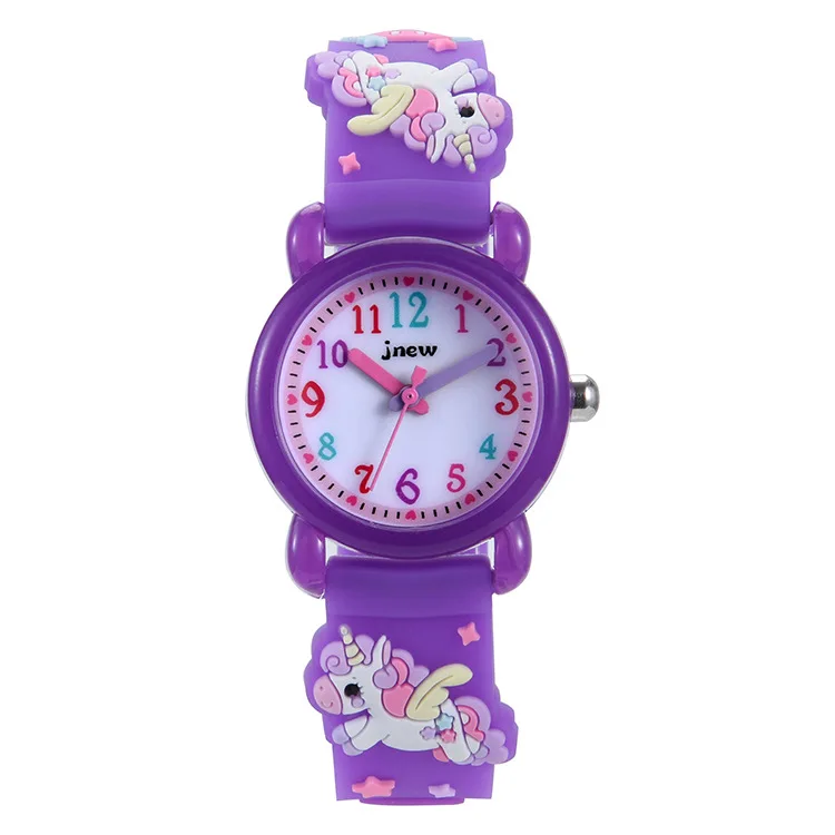 Children 3D Unicorn Cartoon Waterproof Toddler Quartz Wrist Watch Age 2-8 3 4 5 6 7 Toys Gifts Kids Girls Watch