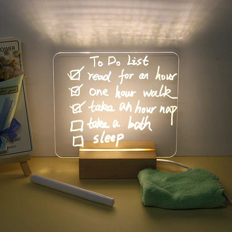 Wholesale Effect Acrylic 3d Decoration Writable Led Illusion Lamp With High Quality