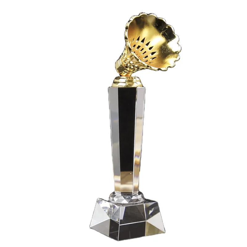 Хрустальные кубки Бадминтон Баскетбол Футбол соревнования спортивные награды трофеи медали индивидуальные сувениры