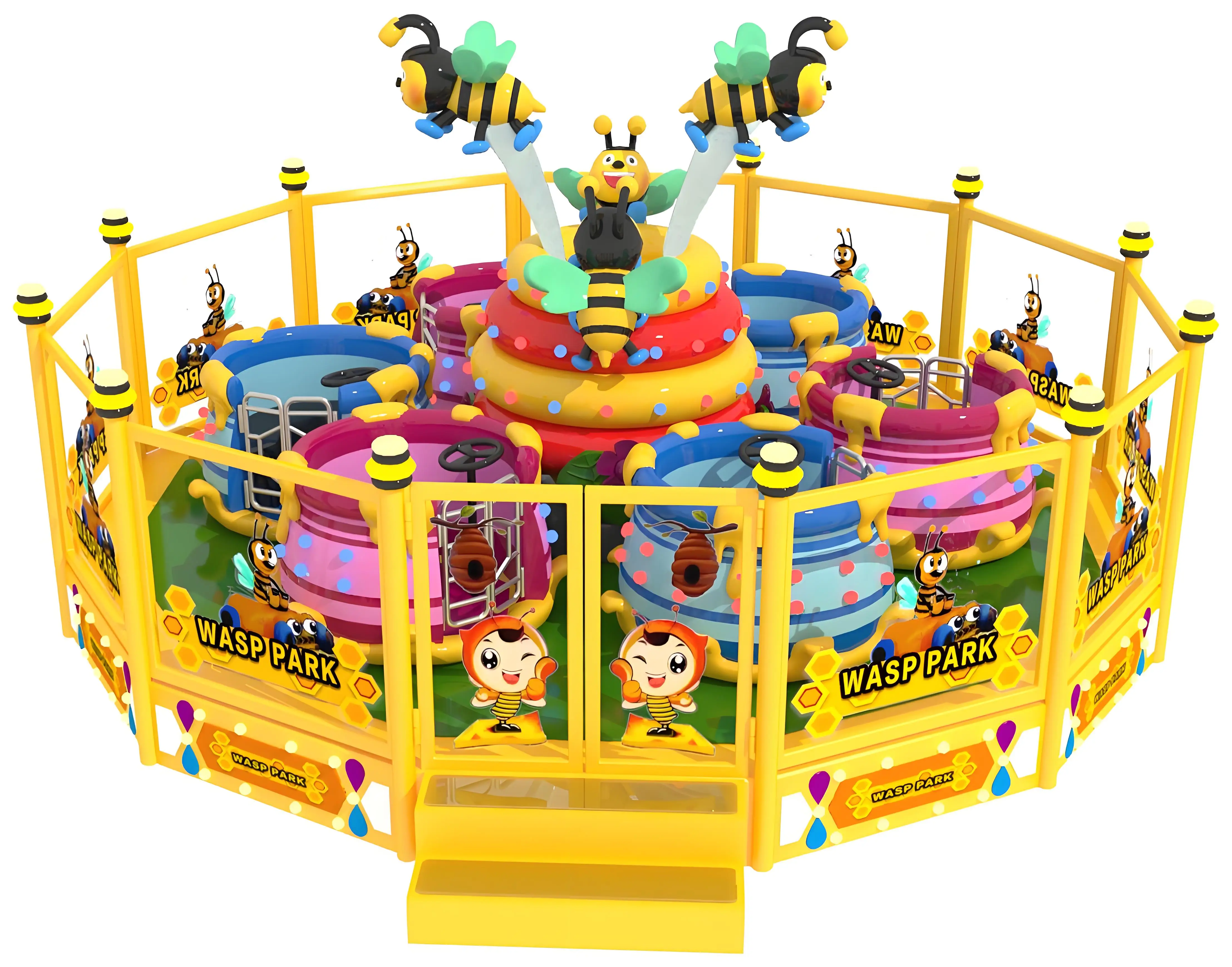 Amusement Park Rotary Products Bee Spray Ball Style Coffee Cup Ride For Shopping Center